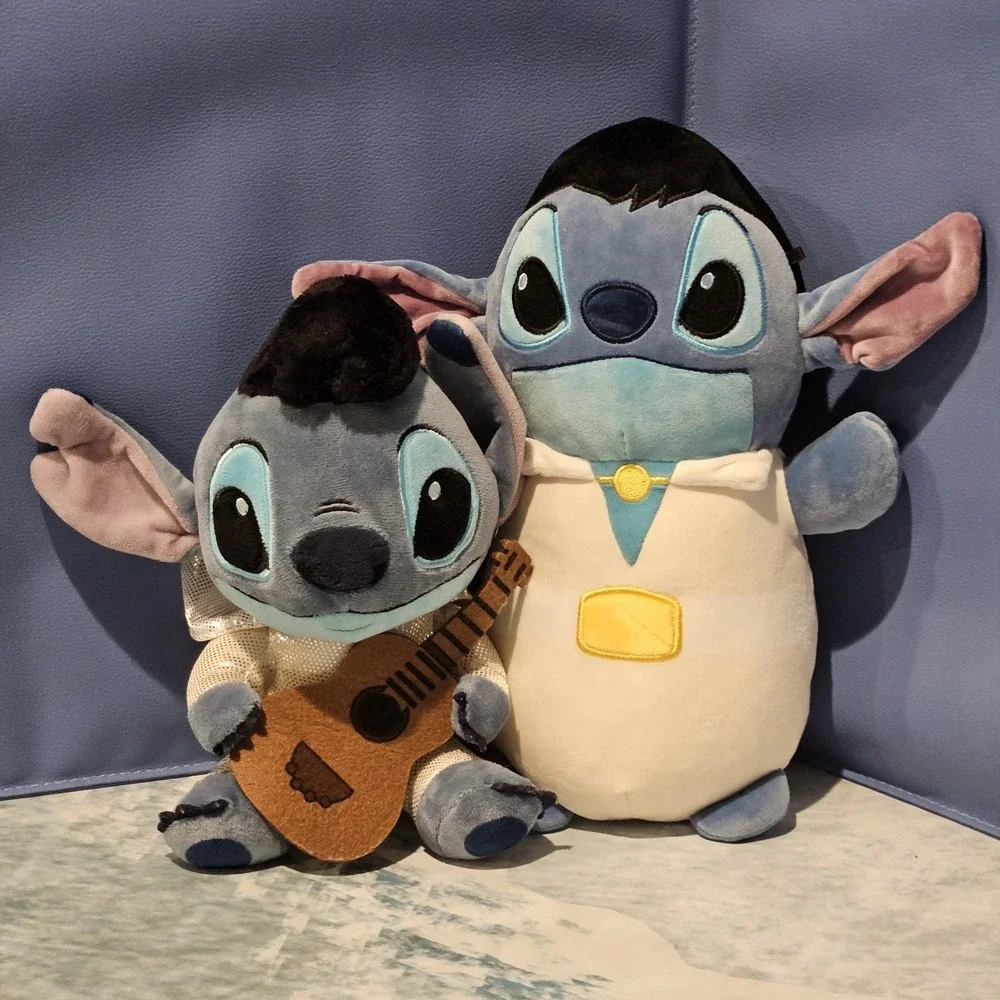 Disney Elvis Stitch Plush Bundle HugMees Squishmallows & Guitar Stitch